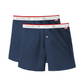 2 Pack of Organic Cotton Boxers in Blue with a USA waistband