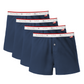 4 Pack of Organic Cotton Boxers in Blue with a USA waistband
